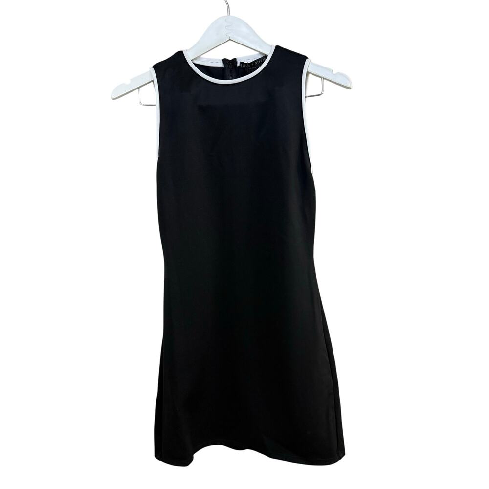 ALICE + OLIVIA Edris Contrast-Trim Sleeveless Minidress - Picture 7 of 10